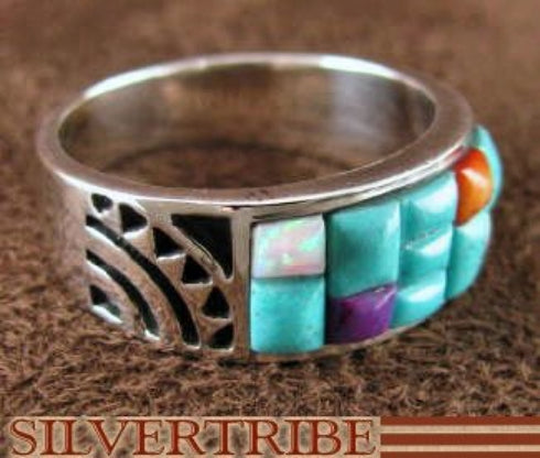 Multicolor And Opal Genuine Sterling Silver Ring Size 8 RS35568